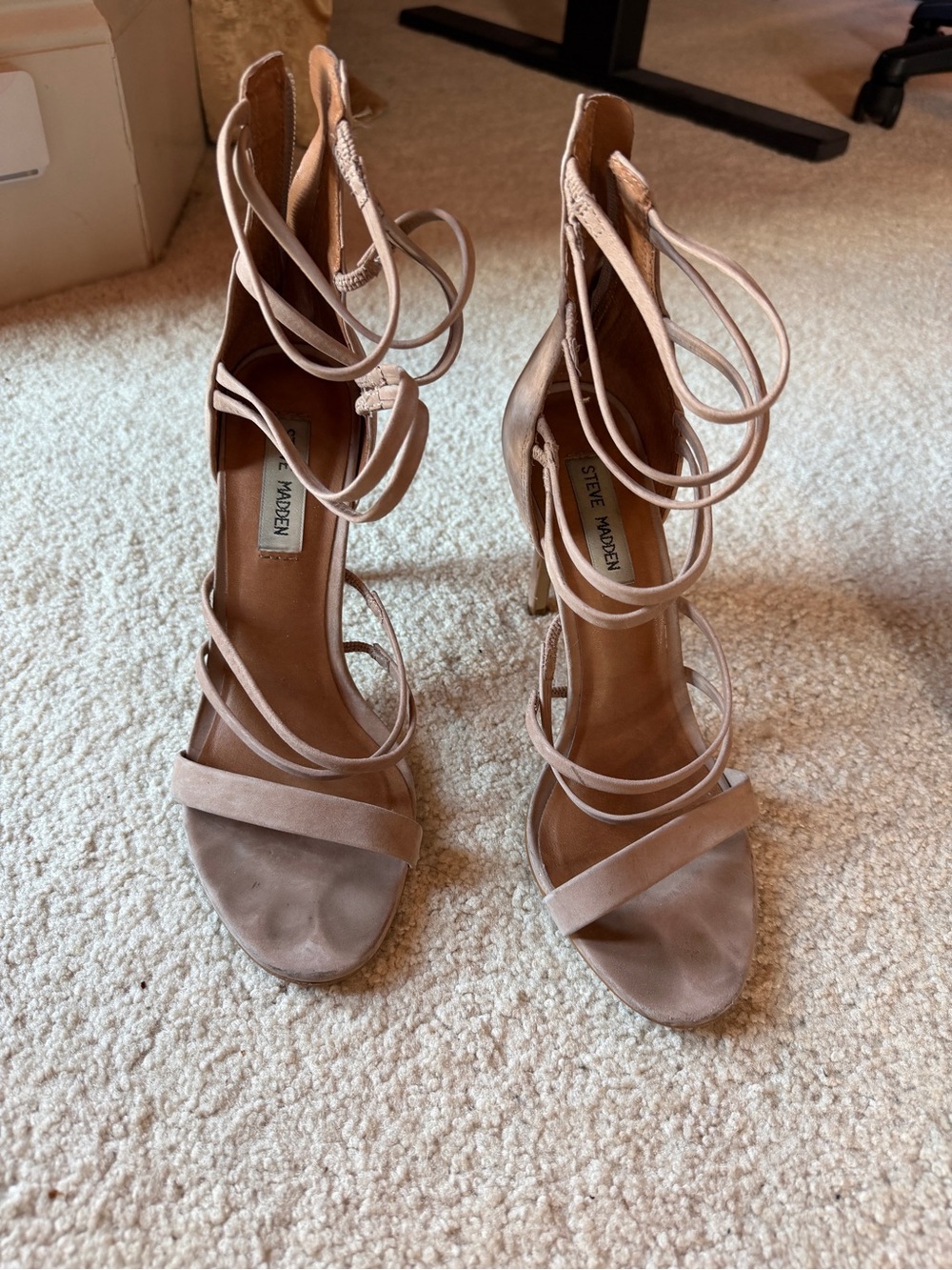Steve Madden Nude Lace-Up High Heel Sandals
